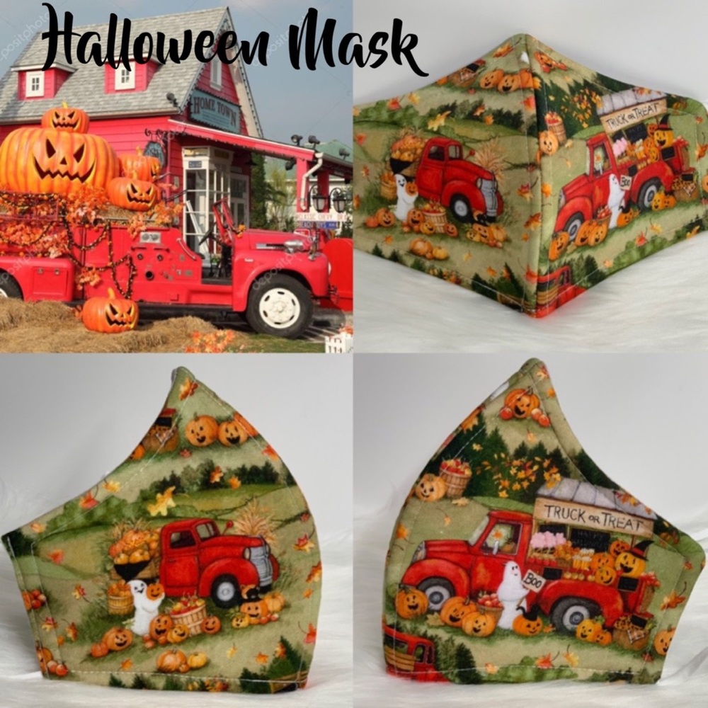 Halloween Pumpkin Patch fun Designer adult mask